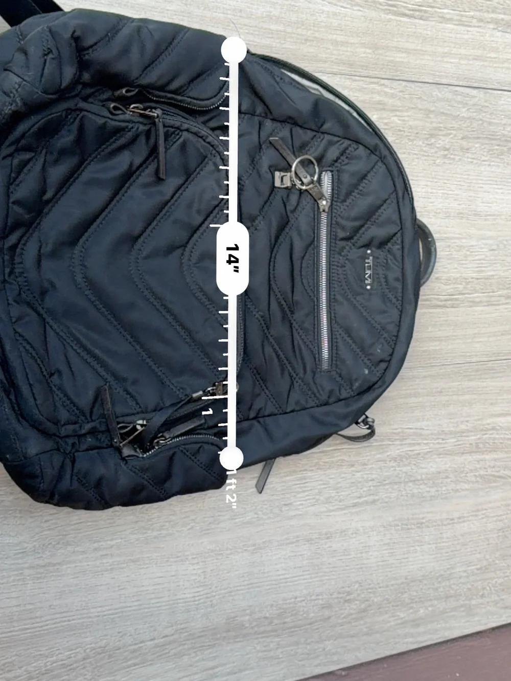 Tumi Black Quilted Nylon Backpack for Men